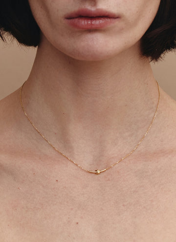 Aceh Silver (Y) Half Smile Necklace